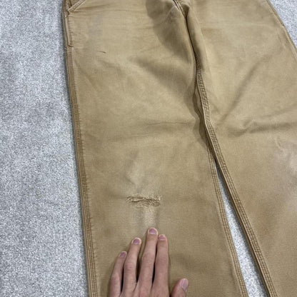 Carhartt carpenter work pants relaxed tan brown Loose skate style canvas workwear cargos