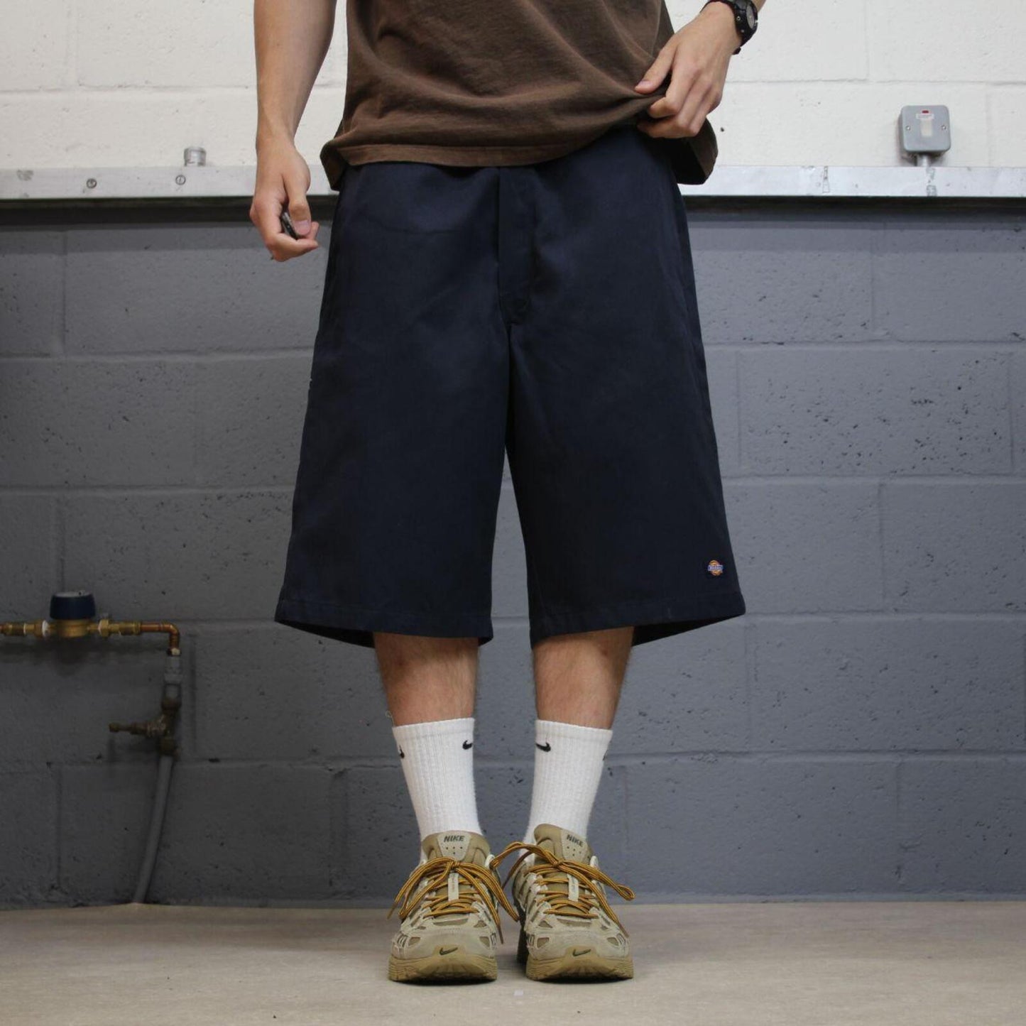 Dickies baggy carpenter shorts chino navy Chino style skater shorts long wide leg festival