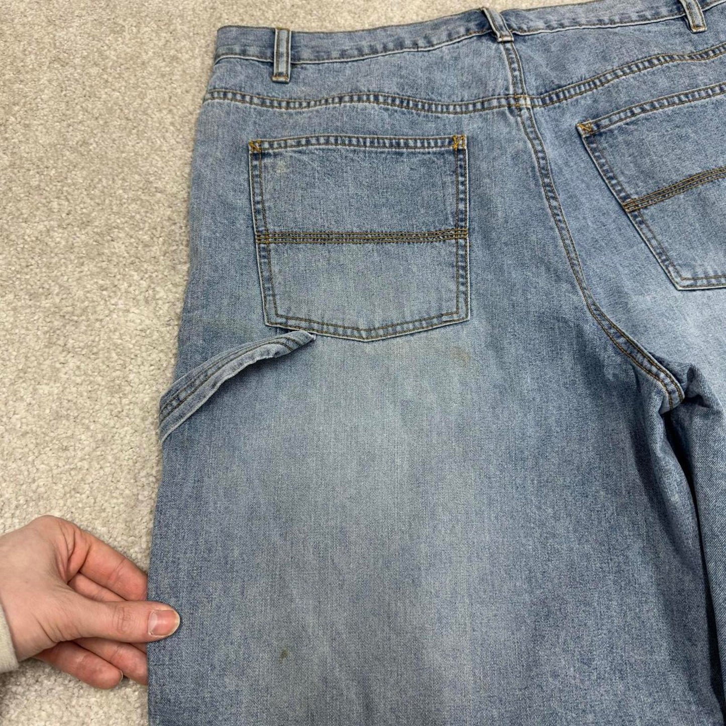 Vintage Y2k carpenter shorts skater style blue Falls creekDenim loose leg summer festival jorts