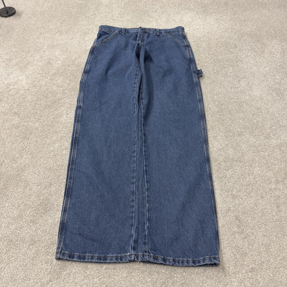 Rustler denim carpenter jeans y2k blue W32L34 Loose thick denim skater style utility cargo pants