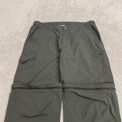 Columbia Convertible technical hiking pants y2k green Omni-shade trouser shorts with zip of legs