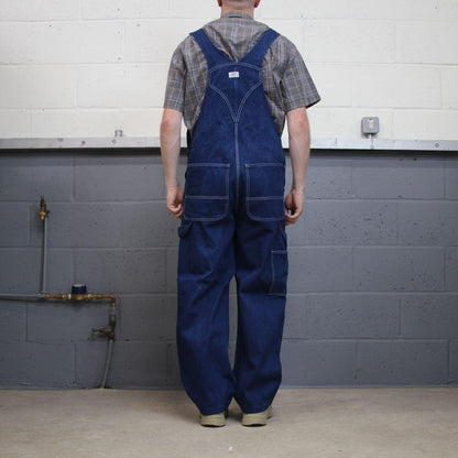Liberty baggy dungarees denim overalls navy blue Vintage workwear bib & brace utility