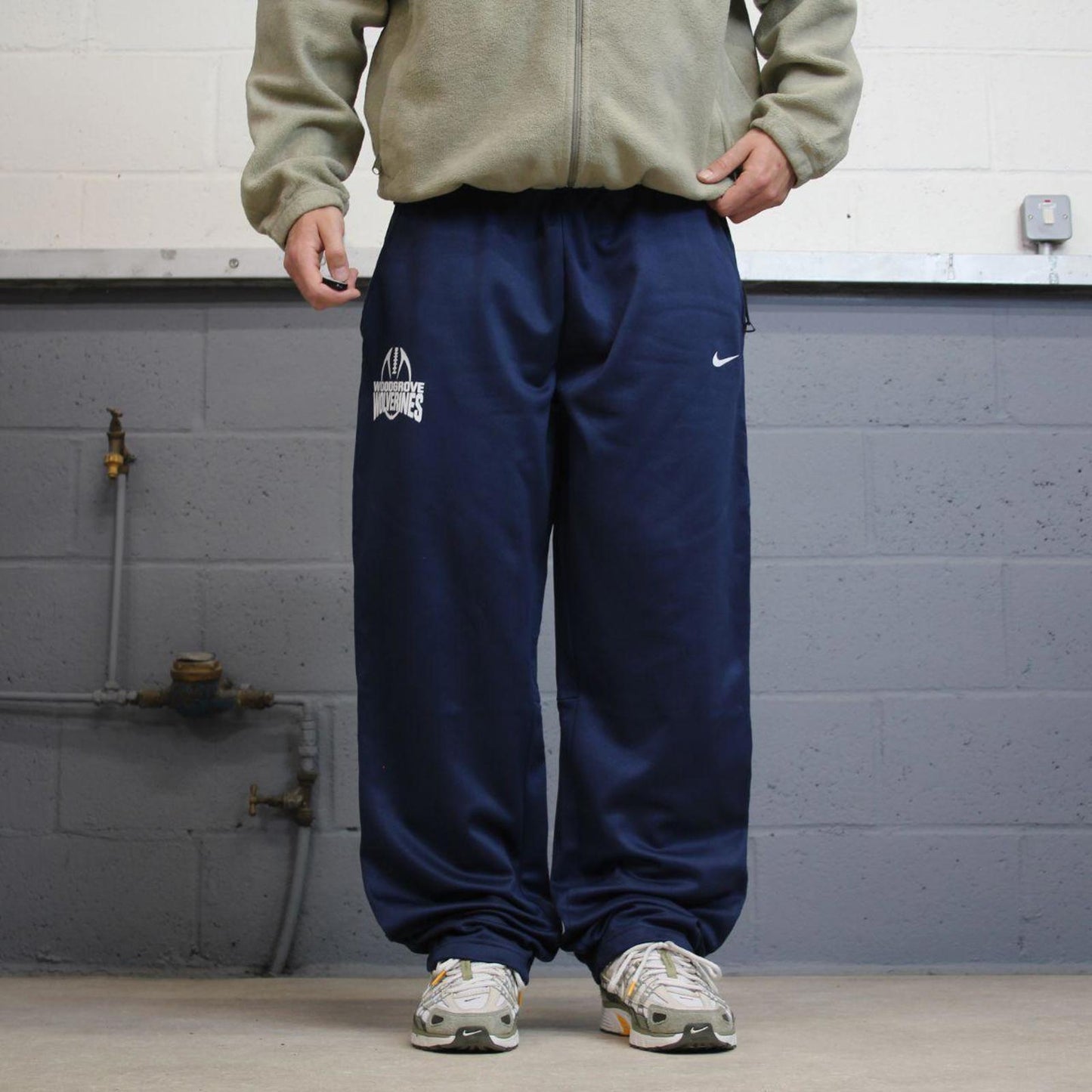 00s Nike tracksuit bottoms navy 3XL loose y2k style sportswear track pants gym wear