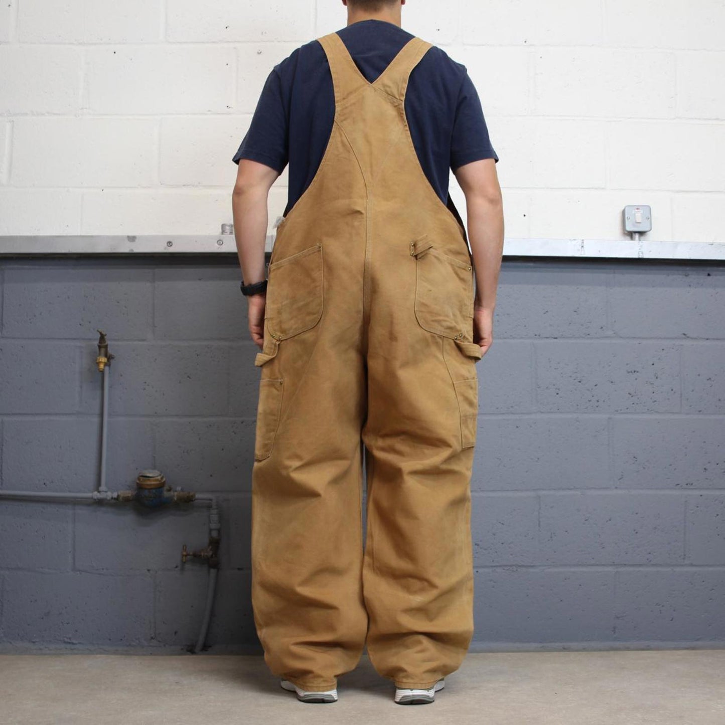 Vintage Carhartt dungarees W48L32 mens canvas overalls tan utility worker