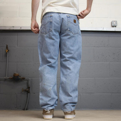Vintage blue Carhartt jeans W36L30 loose denim 90s style skater jeans