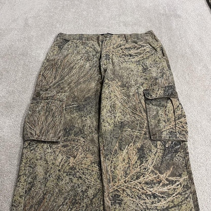 Baggy camo cargo pants y2k utility khaki Mossy Oak Brush camouflage hunting wide leg cargos