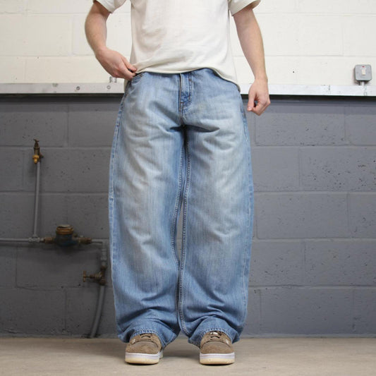Baggy Blue Rocawear jeans W36 L33 90s loose skater style hip hop jeans embroidered logo