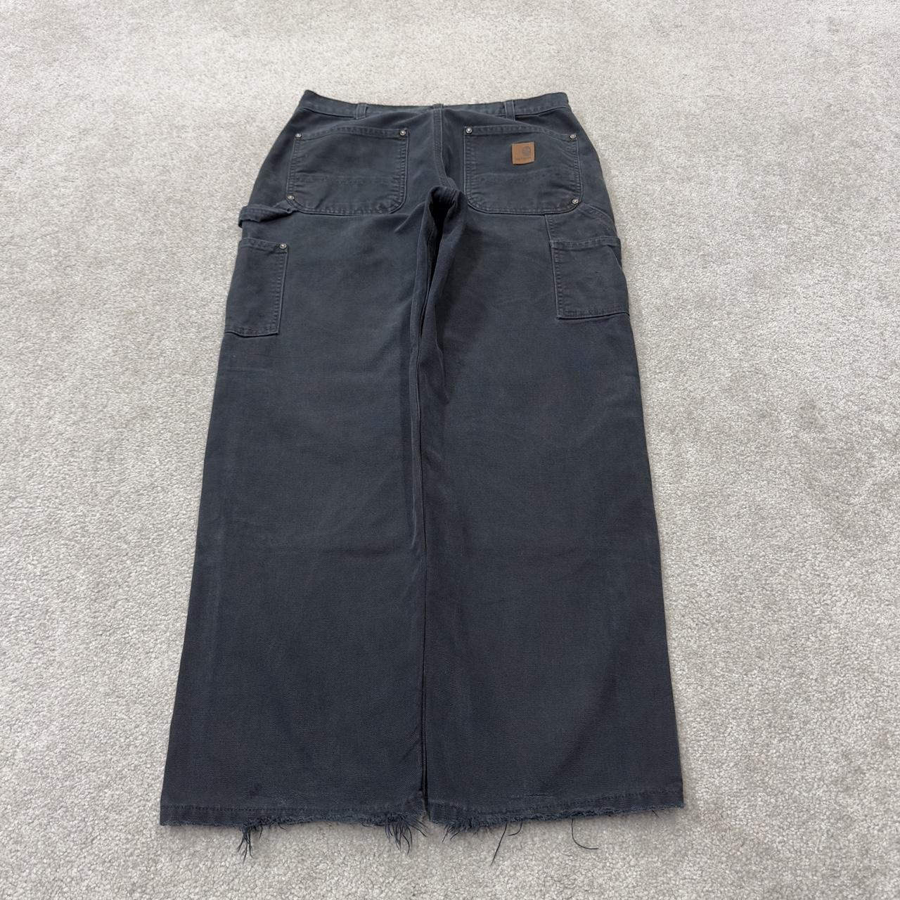 Black vintage Carhartt double knee carpenter jeans y2k Loose leg canvas skater style workwear