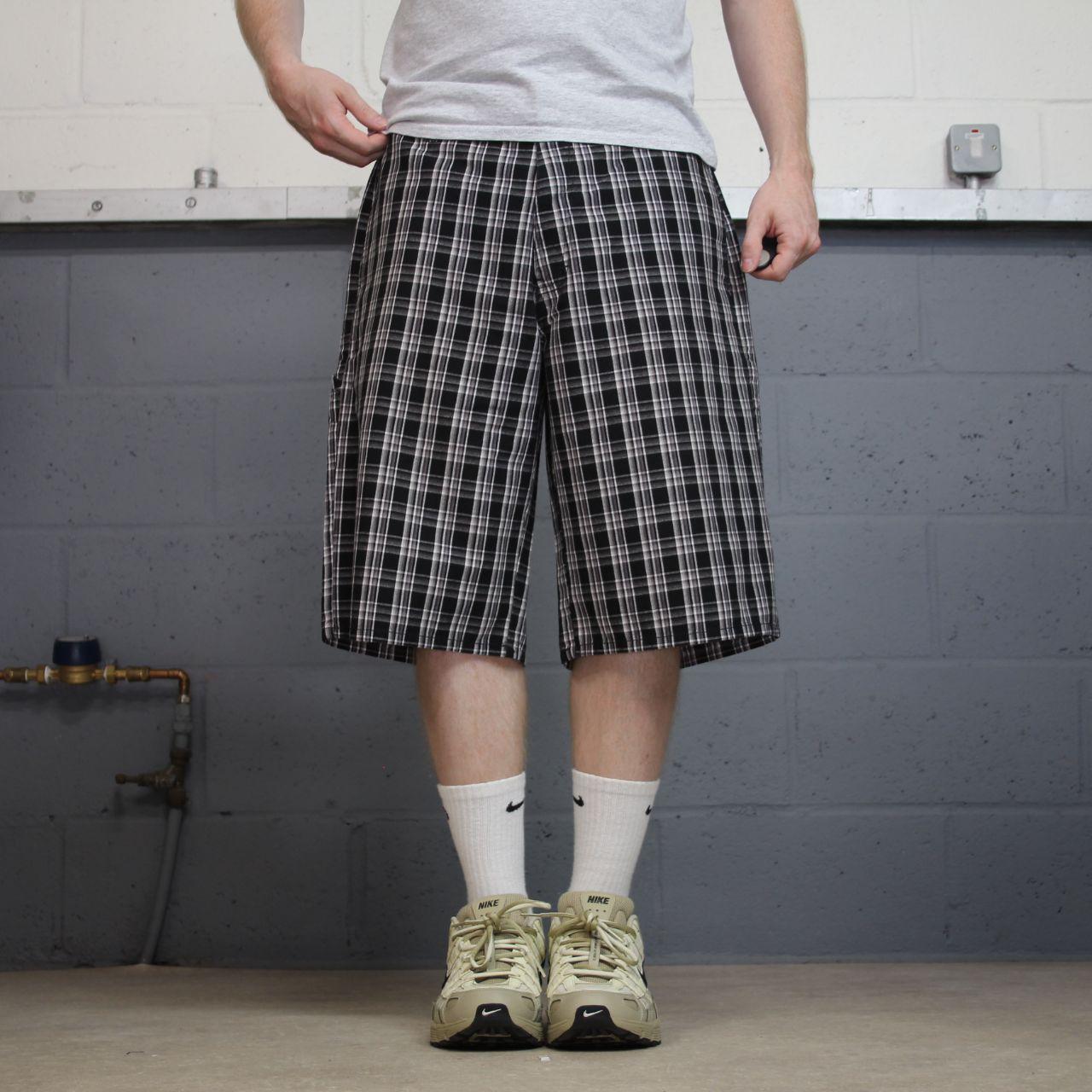 Dickies baggy checkered shorts chino black Skater / surf style check shorts carpenter festival