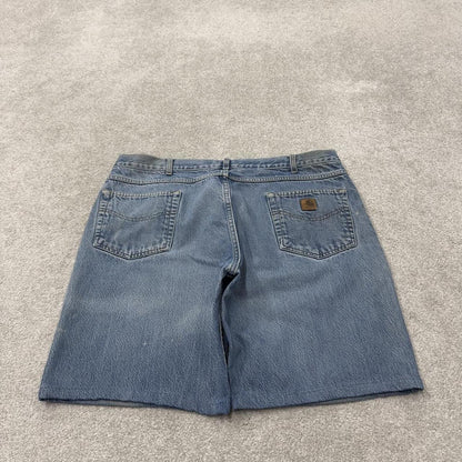 Carhartt denim shorts y2k faded blue Loose skater style work jorts