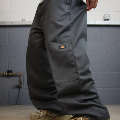 Dickies double knee pants W42L30 grey baggy Loose fit wide leg chino skate work trousers