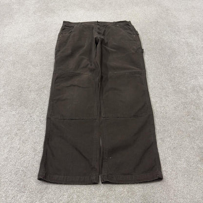 Brown denim carpenter jeans y2k loose W36L32 Lakin Mckey straight leg skater style work cargos