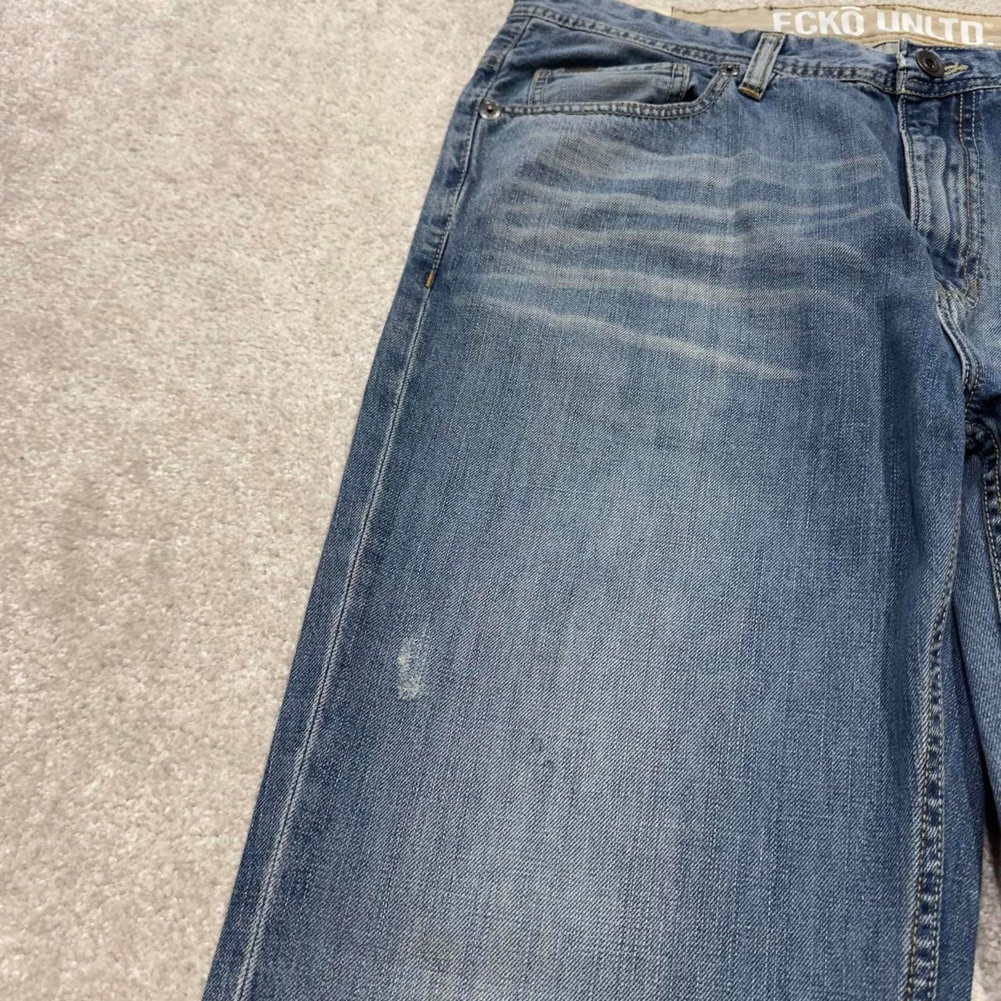 Y2K Ecko Unltd jeans W38 L33 loose embroidered hip hop style jeans