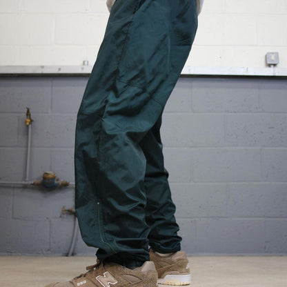 Green vintage Nike trackies Large loose y2k floaty leg joggers embroidered Swoosh logo shell suit