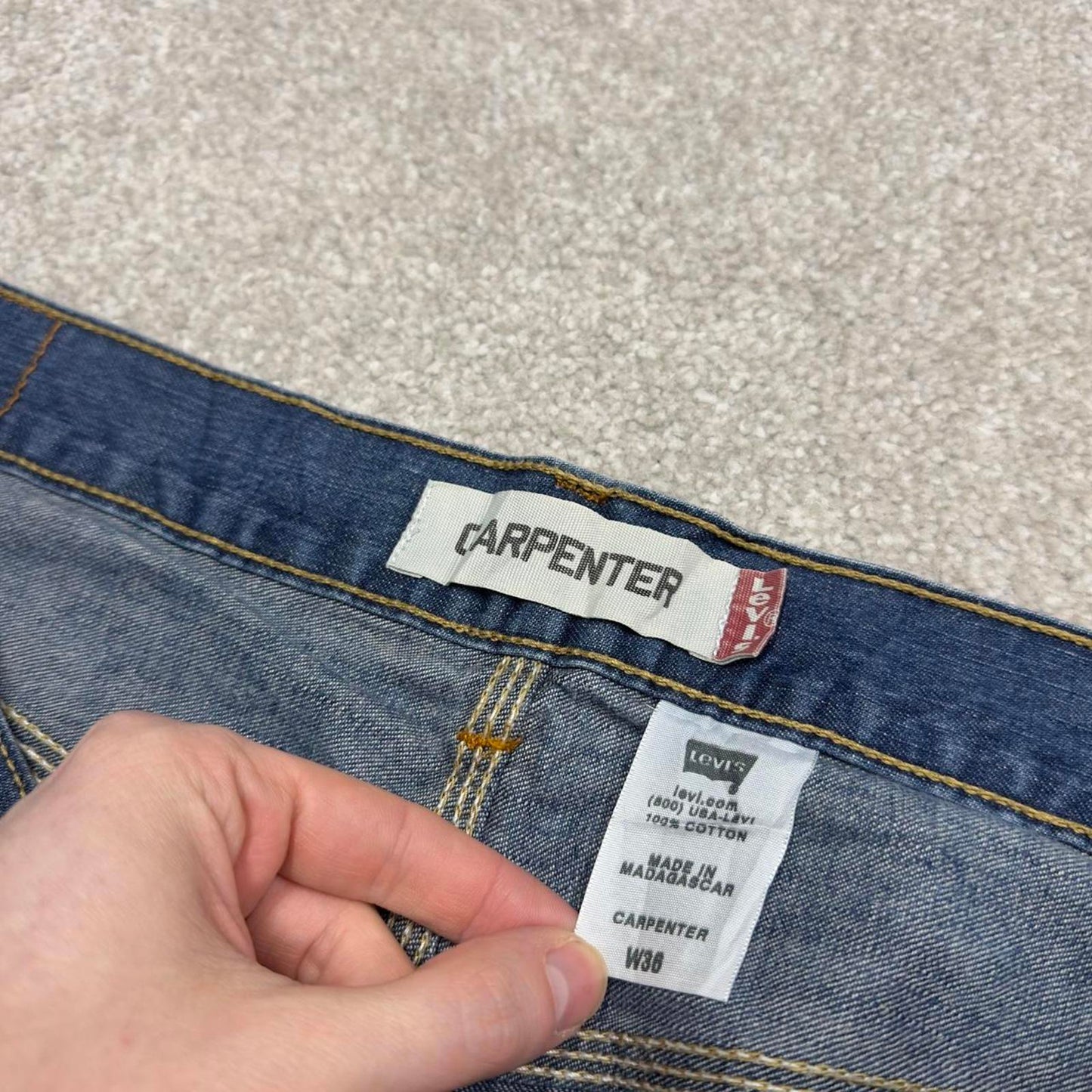 Vintage Y2k baggy Levi’s carpenter shorts skater style blue Wide leg denim summer festival jorts