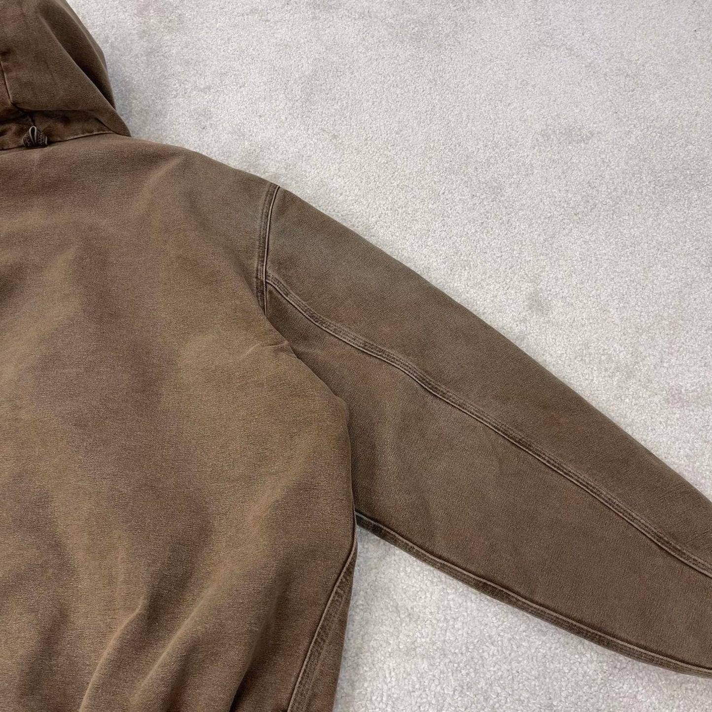 Vintage brown Carhartt hooded active jacket 2XL Tall canvas bomber