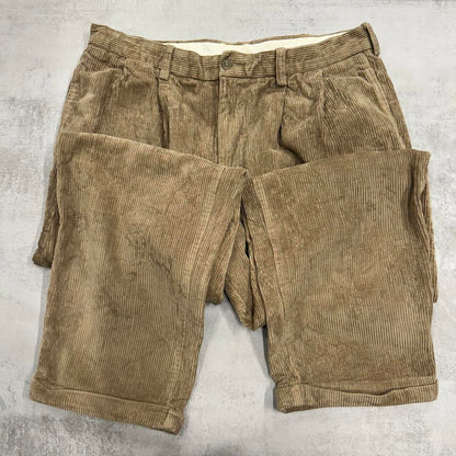 Tan baggy corduroy trousers W36L30
