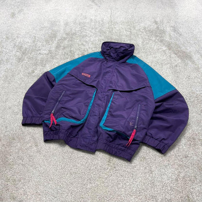 00s Columbia technical windbreaker jacket L men's purple y2k style autumn
