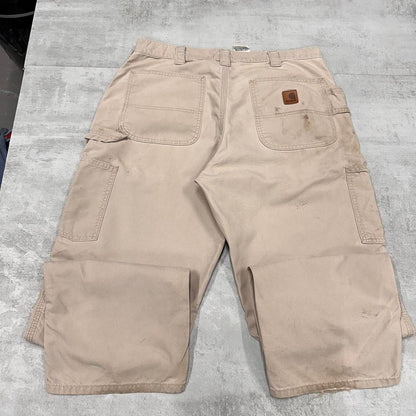 Beige Carhartt carpenter trousers W34L32 loose 90s style skater cargo pants