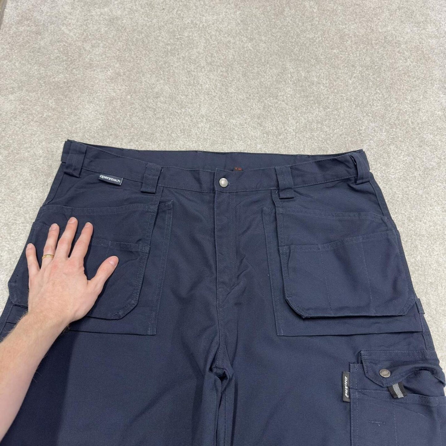 Dickies cargo work pants navy Loose straight leg utility trousers