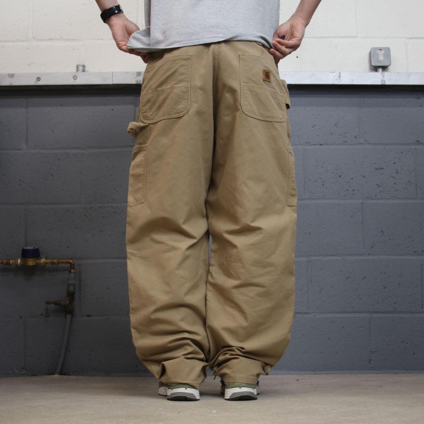 Carhartt baggy cargo pants wide leg khaki Loose skate style carpenter work pants