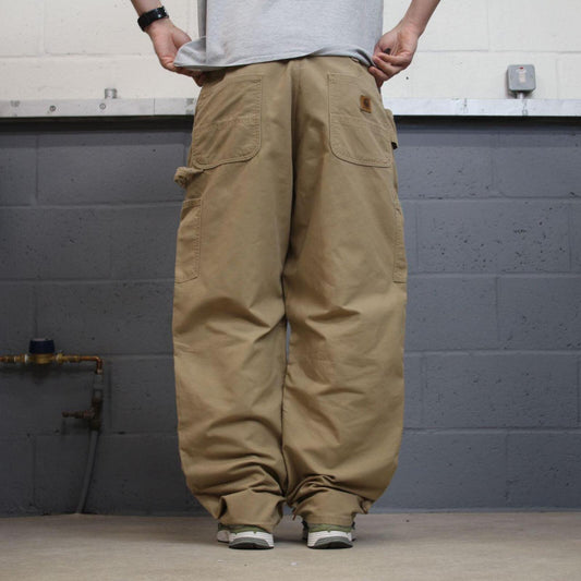 Carhartt baggy cargo pants wide leg khaki Loose skate style carpenter work pants