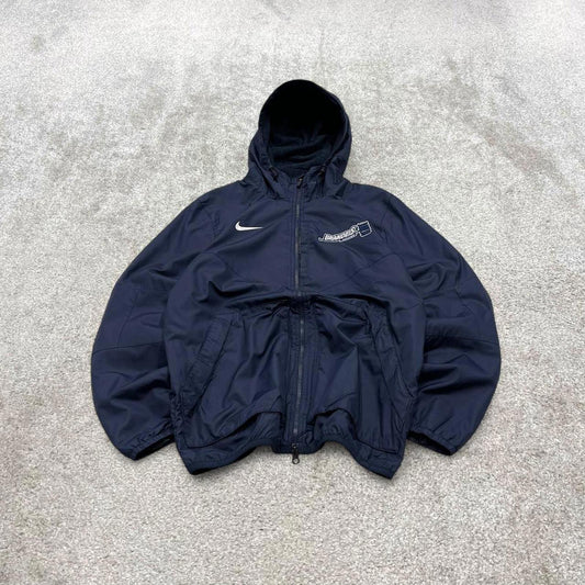 00s Nike technical windbreaker jacket Medium men's navy y2k hooded full zip up coat technical