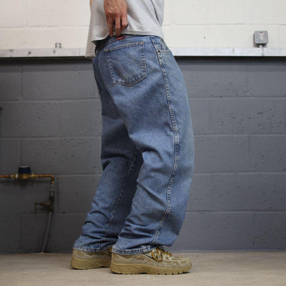 Vintage Wrangler jeans denim pants blue Loose straight leg 5 pocket 100% cotton denim jeans
