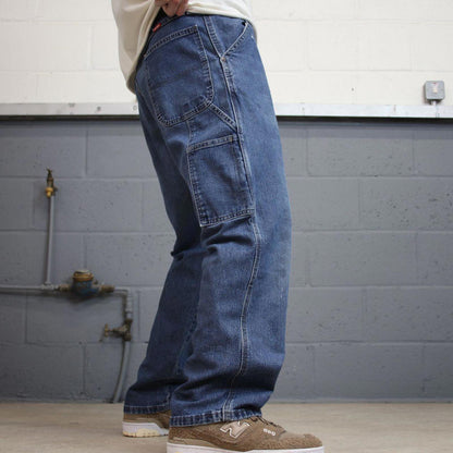 Wrangler carpenter jeans skater workwear W36L30 loose blue denim cargo casual streetwear style pants