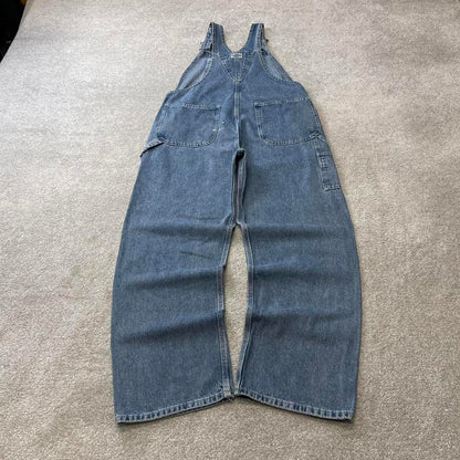 Vintage Lee overalls Large blue denim baggy 90s skater style dungarees bib & brace