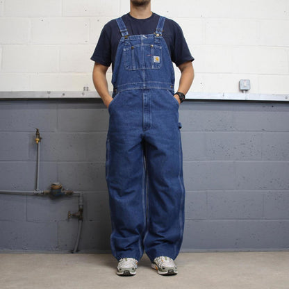 Blue Carhartt dungarees W38L33 mens denim overalls utility worker