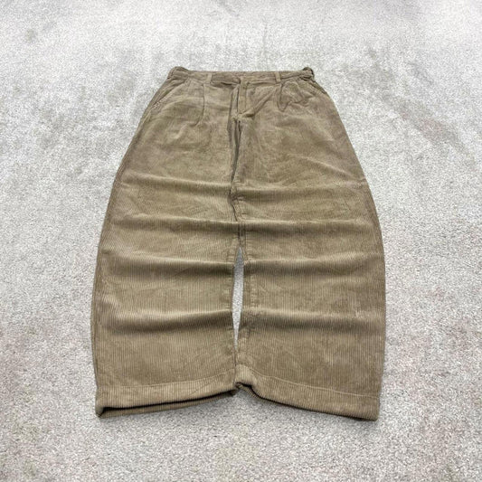 Vintage baggy jumbo corduroy pants beige Croft & Barrow Wide wale chunky cord trousers