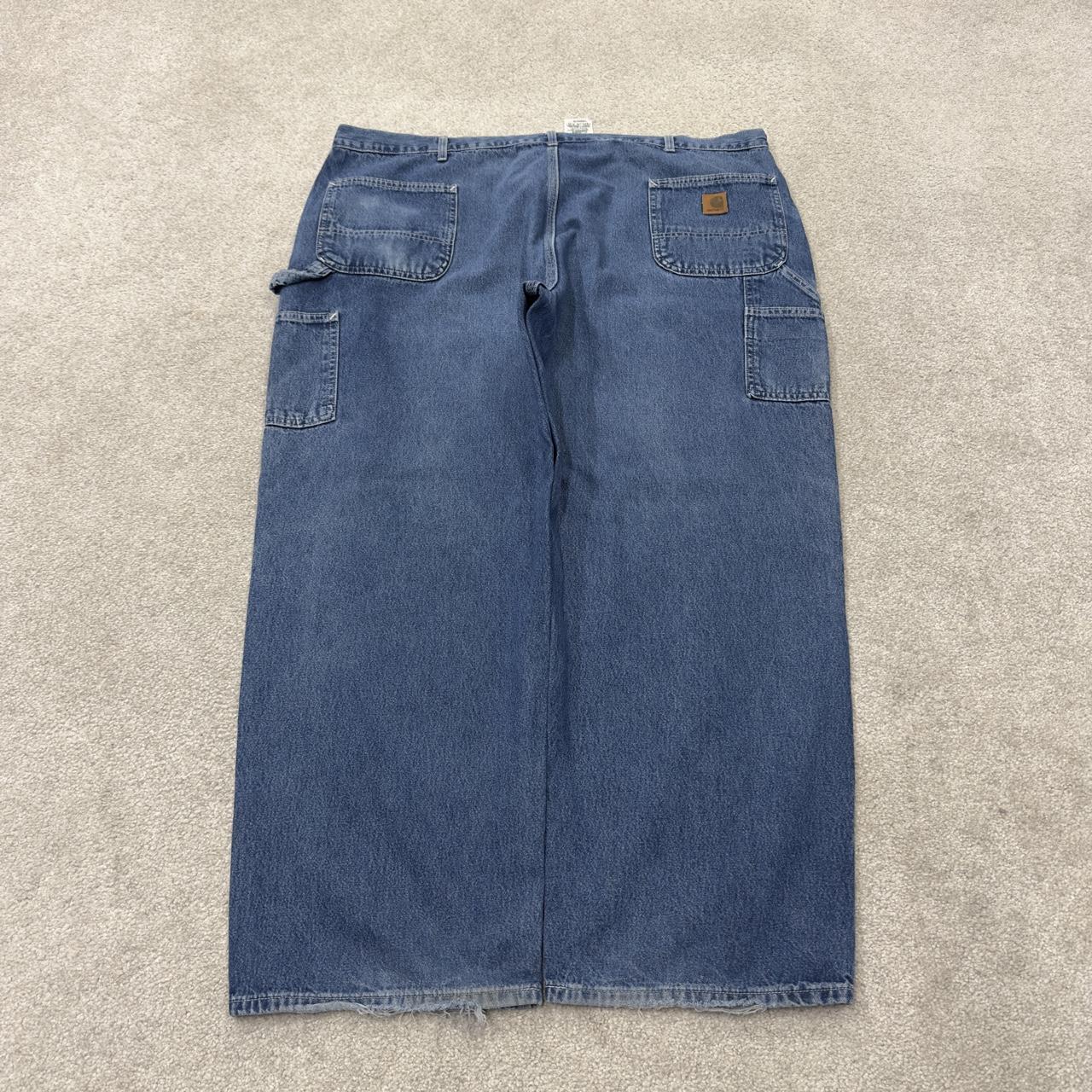 Vintage baggy Carhartt carpenter jeans y2k blue denim Loose leg 100% cotton skater style workwear