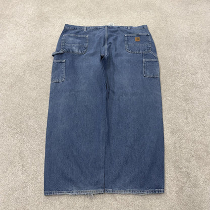 Vintage baggy Carhartt carpenter jeans y2k blue denim Loose leg 100% cotton skater style workwear