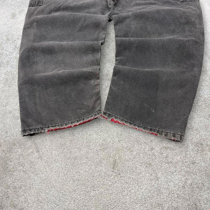 Grey Carhartt dungarees W46L29 mens quilt lined canvas overalls utility worker