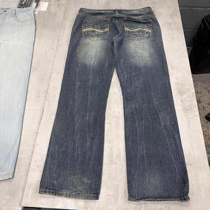 Y2K Enyce jeans Loose W36L32 denim skate pants embroidered design