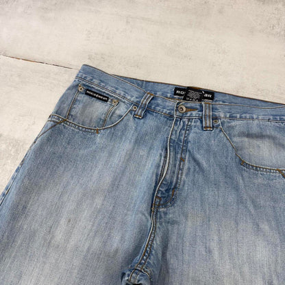 Baggy Blue Rocawear jeans W36 L33 90s loose skater style hip hop jeans embroidered logo