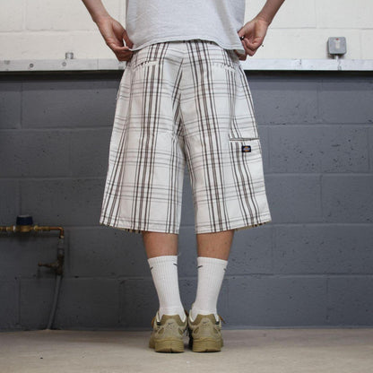 Dickies baggy checkered shorts carpenter white Chino check surf shorts long wide leg festival