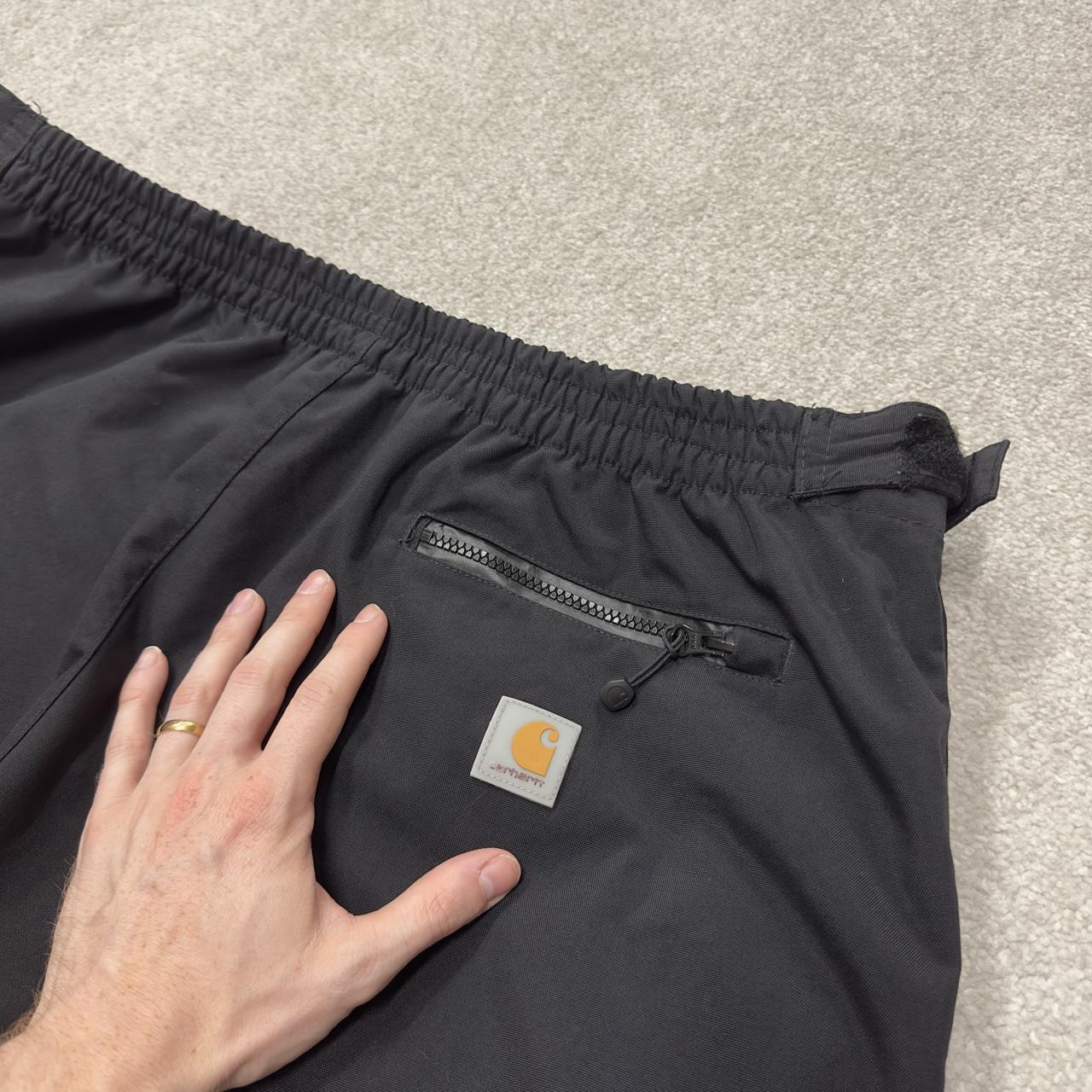 Carhartt baggy waterproof trousers black Wide leg mesh lined waterproof technical pants