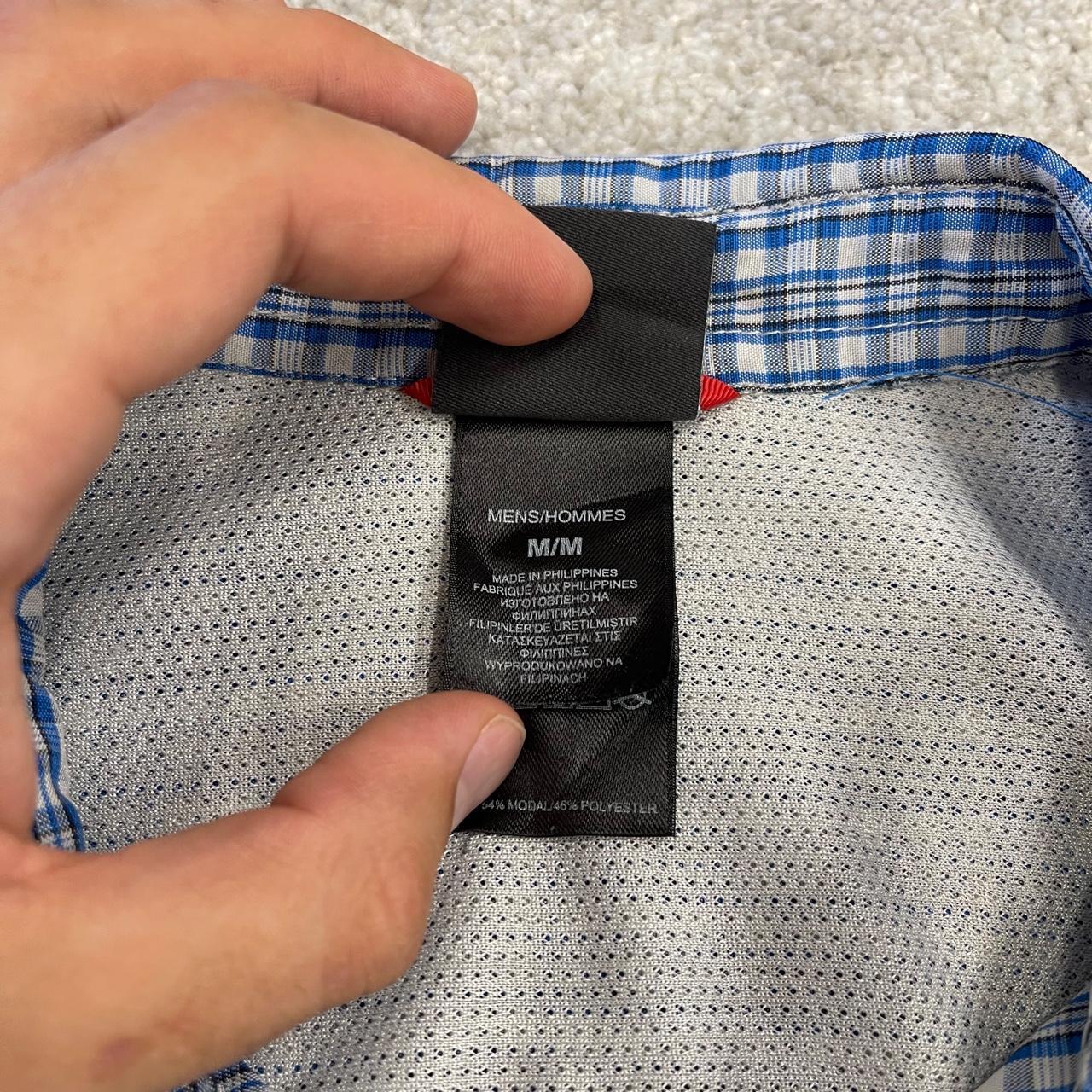 North Face checkered short sleeve shirt blue TNF Festival style surf check shirt