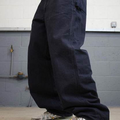 Baggy Carhartt carpenter jeans W36L32 navy loose 90s skater style canvas workwear cargos