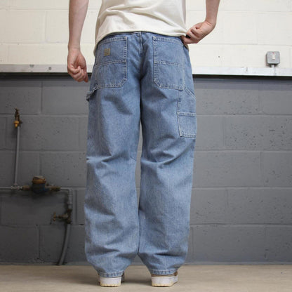 Baggy Lee carpenter jeans W36L30 blue denim loose wide leg y2k style cargo trousers