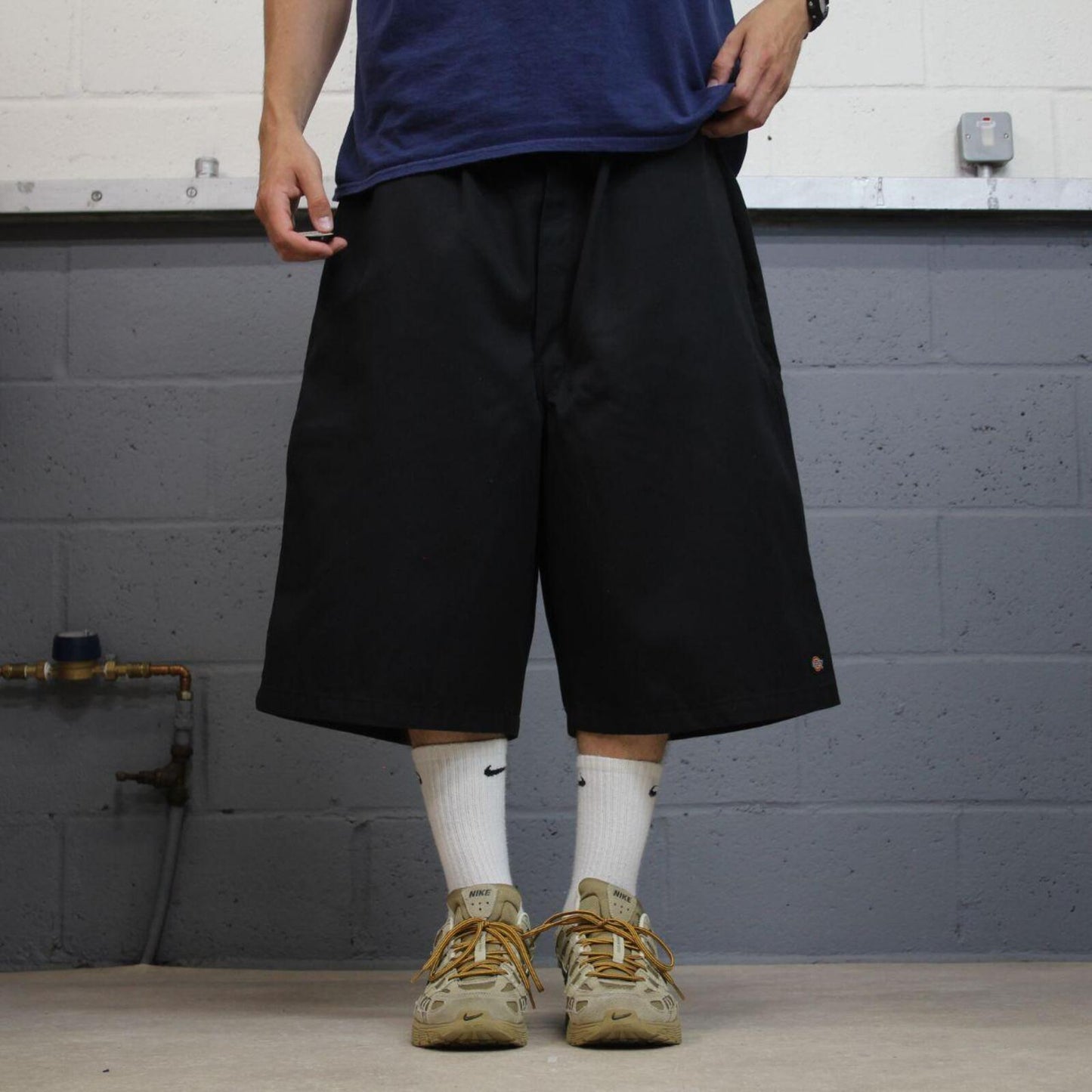 Dickies baggy chino shorts carpenter black Chino style skater shorts long wide leg festival