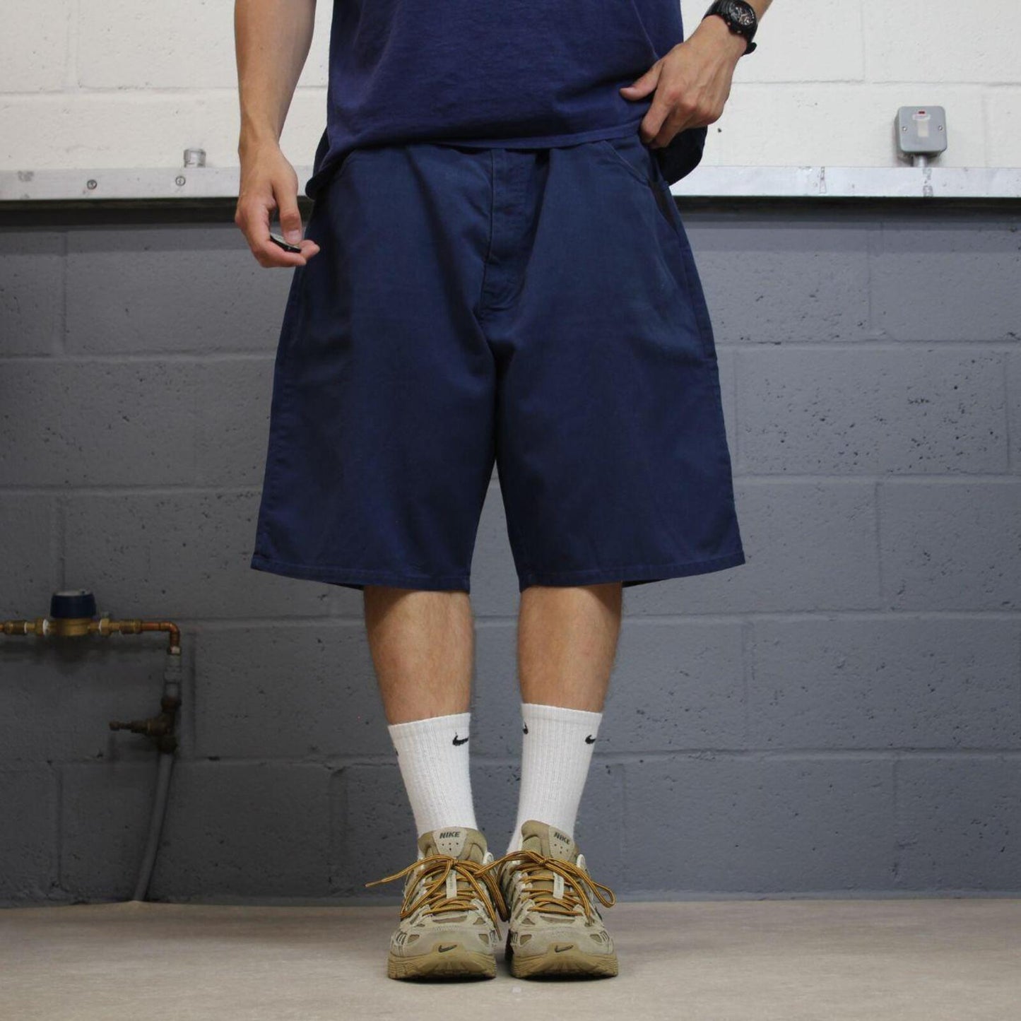Dickies chino shorts Y2K navy Chino style skater shorts loose leg festival