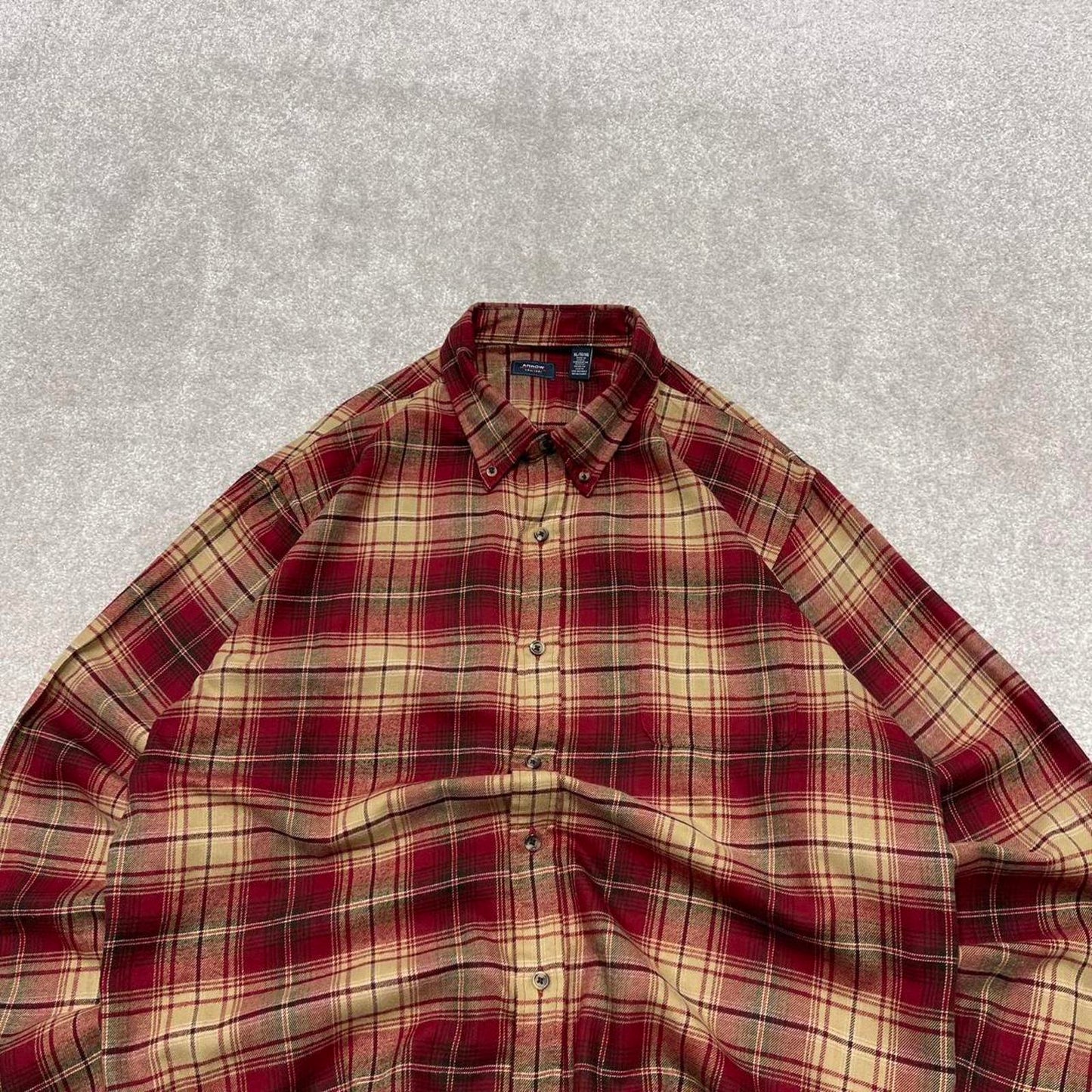 Arrow check flannel shirt XL men's long sleeve button up checkered autumn y2k style