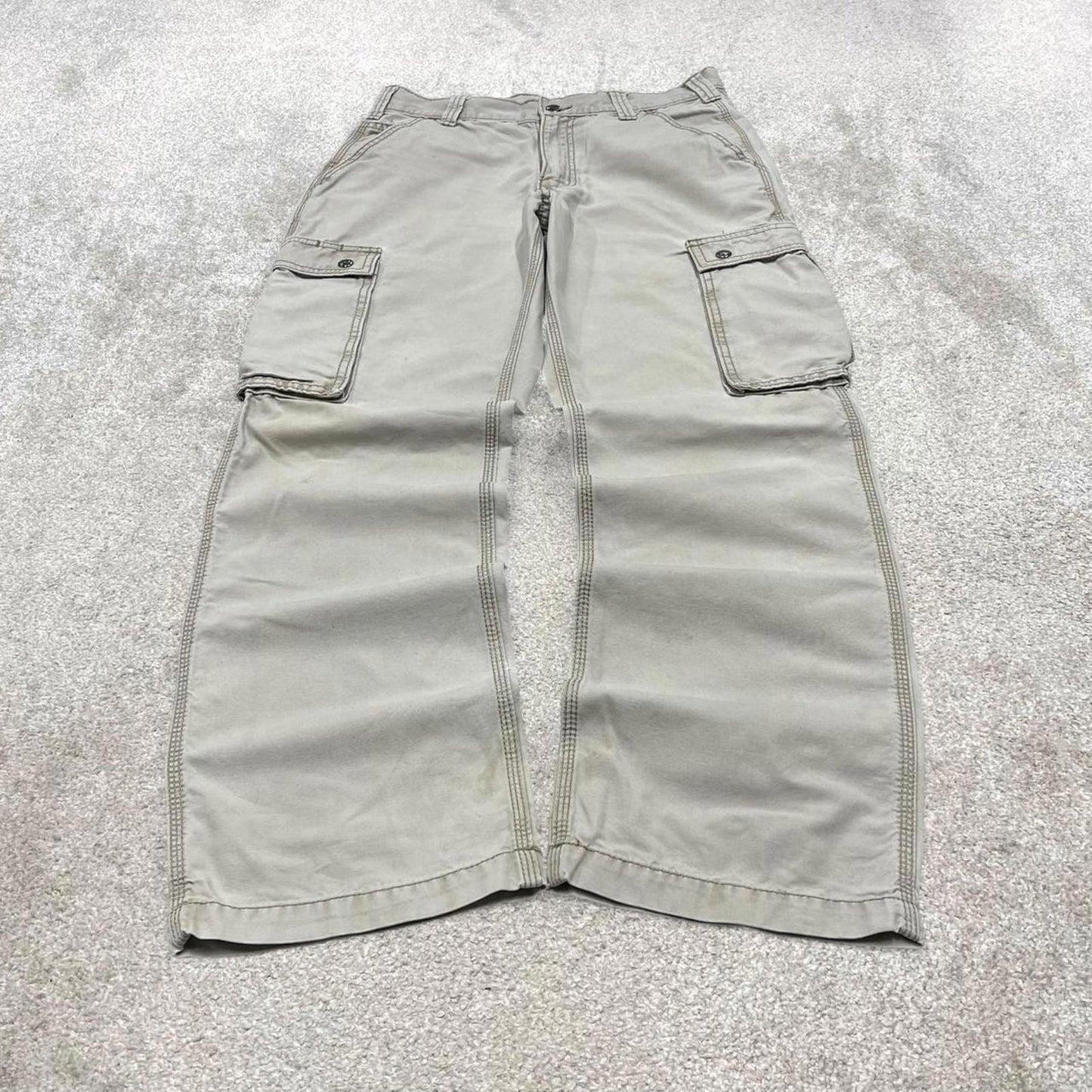 Beige Carhartt Cargo pants W31L32 Loose relaxed canvas utility pocket skate pants