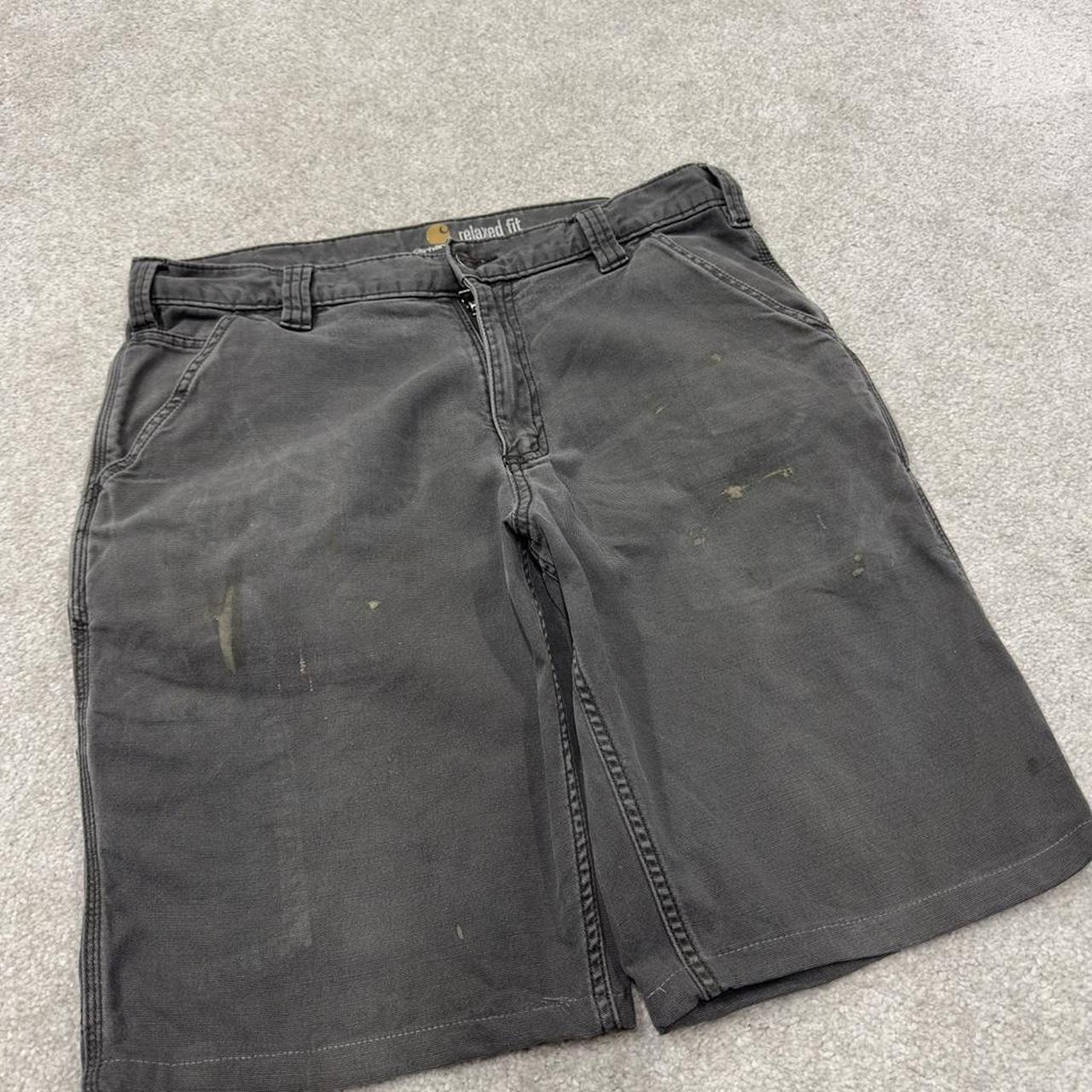 Carhartt carpenter shorts y2k grey Relaxed carpenter skater style work shorts