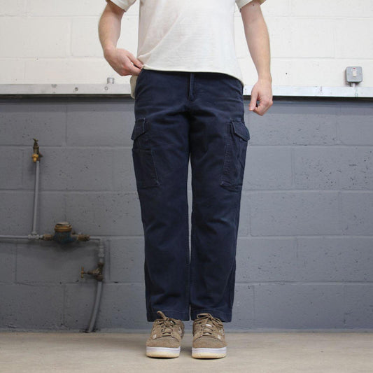 Navy Carhartt cargo pants W32L28 relaxed fit 90s 00s skater style cargos trousers utility workwear
