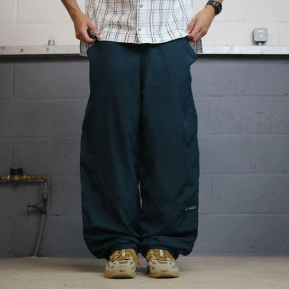 Y2K baggy Reebok tracksuit bottoms green XL Loose leg mesh lined track pants