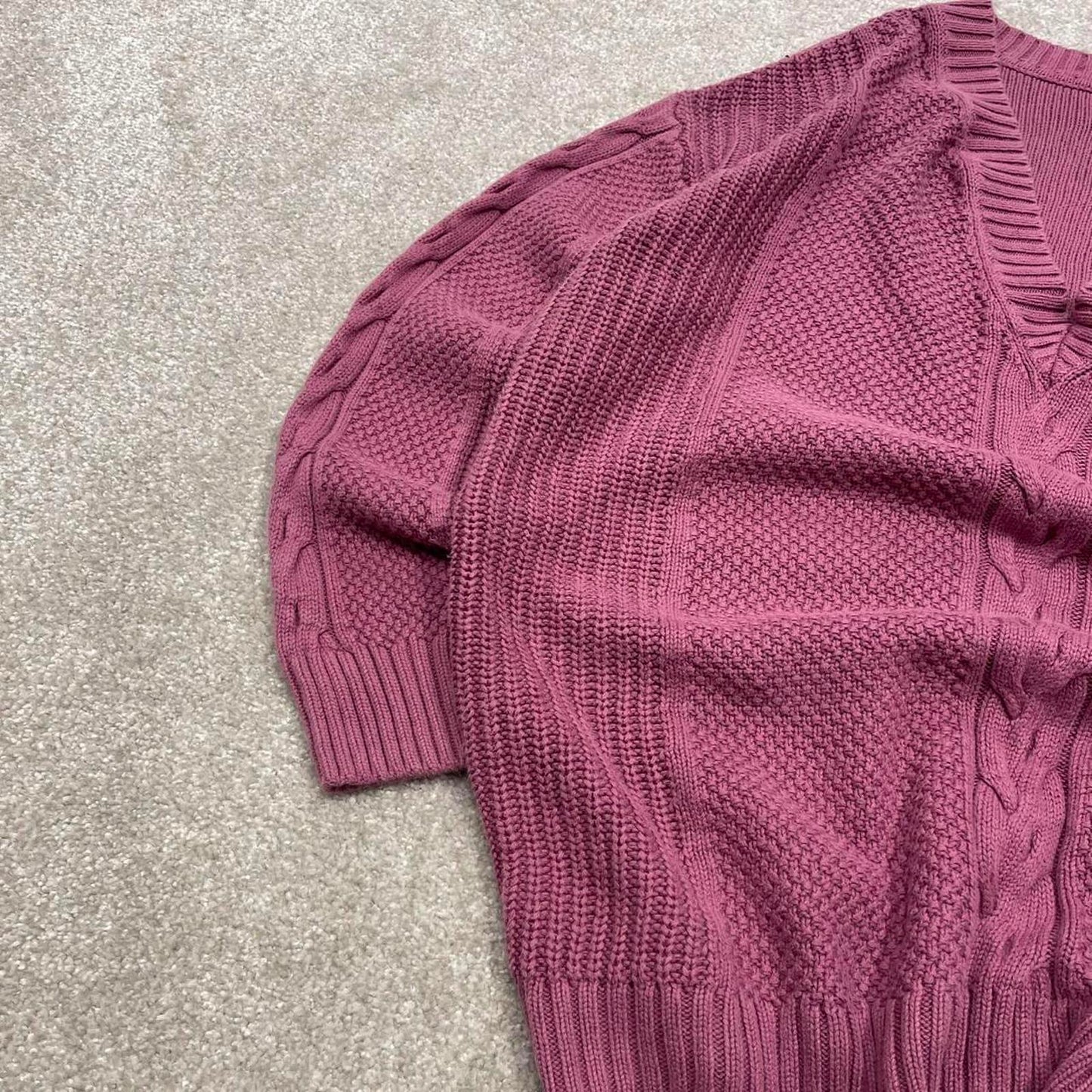 00s CHAPS knit sweater jumper embroidered S women's pink knitted pull over y2k 90s style